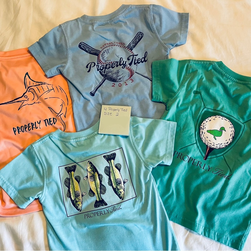 Bundle of Four Size 2 Properly tied shirts. Perfect used condition
